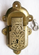 L111 -RARE 1883 Brass Eastlake Trunk Lock & Key