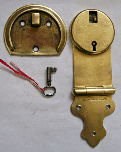 L108 - RARE Corbin Brass Trunk Lock & Key