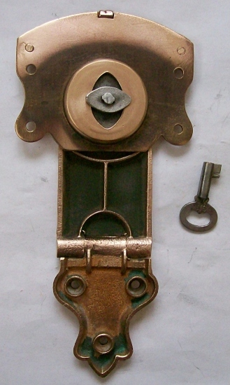 T129 - Brass Corbin Trunk Lock & Key, 1880's